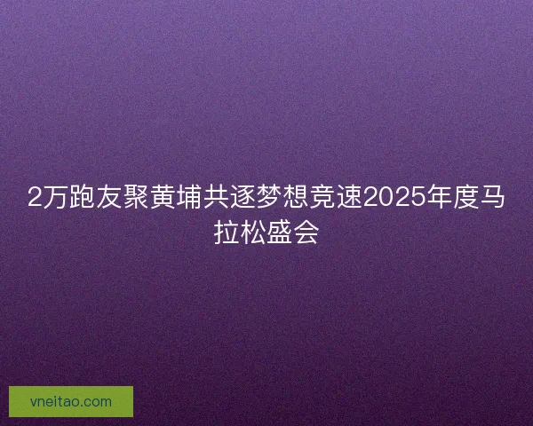 2万跑友聚黄埔共逐梦想竞速2025年度马拉松盛会