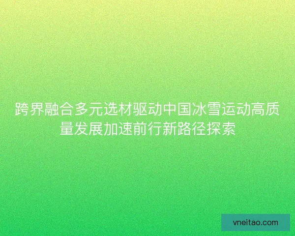 跨界融合多元选材驱动中国冰雪运动高质量发展加速前行新路径探索