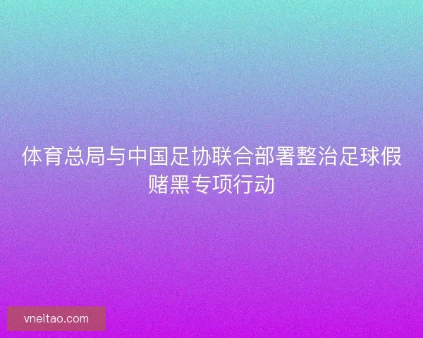 体育总局与中国足协联合部署整治足球假赌黑专项行动